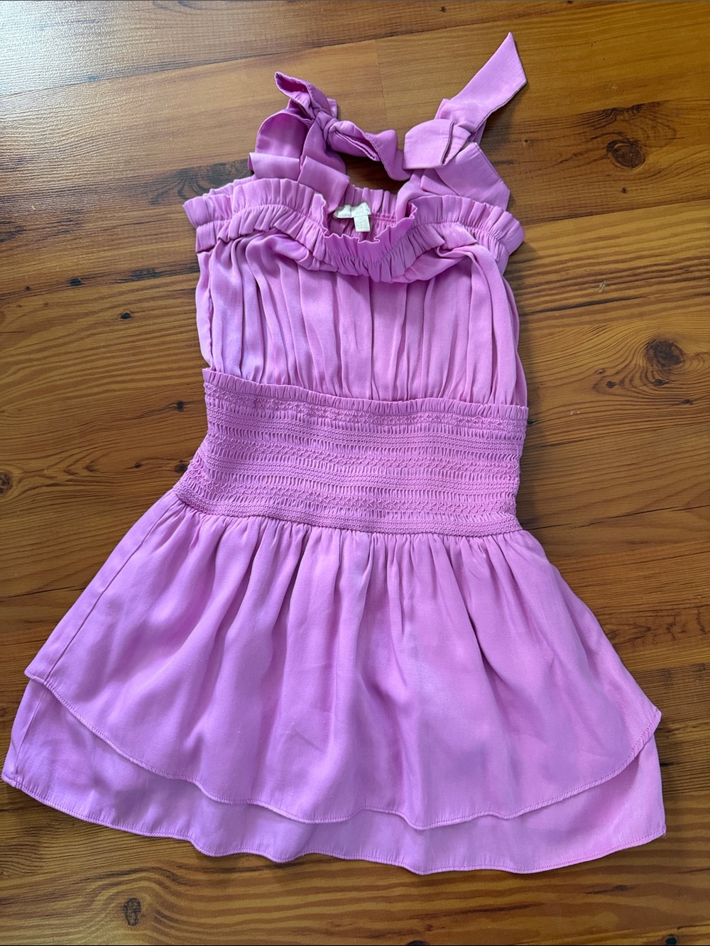 Sleeveless Pink Ruffle Sundress
